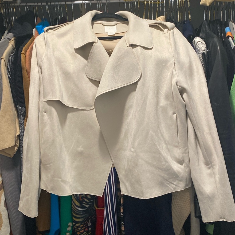 H&M Faux Suede Open Biker Jacket